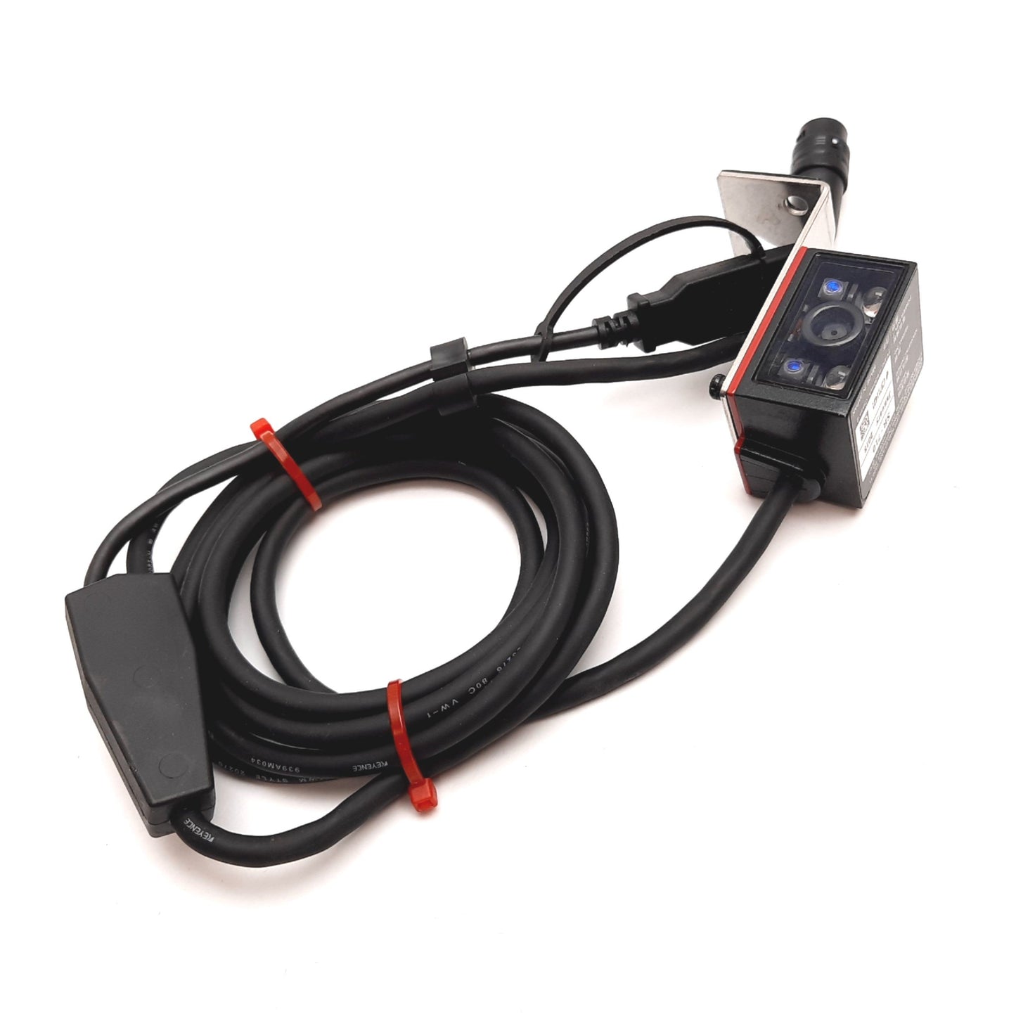 Used Keyence SR-710 Barcode Scanner Reader, 5VDC, 45-195mm, 2x Inputs, 4x NPN Outputs