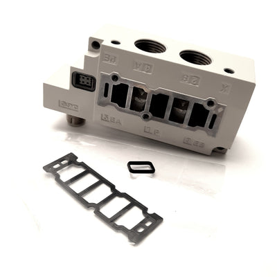 New SMC SY70M-27-1-WO-03 Subplate, for SY5000 MFLD, 3-Pin, Fitting: 3/8" NPT