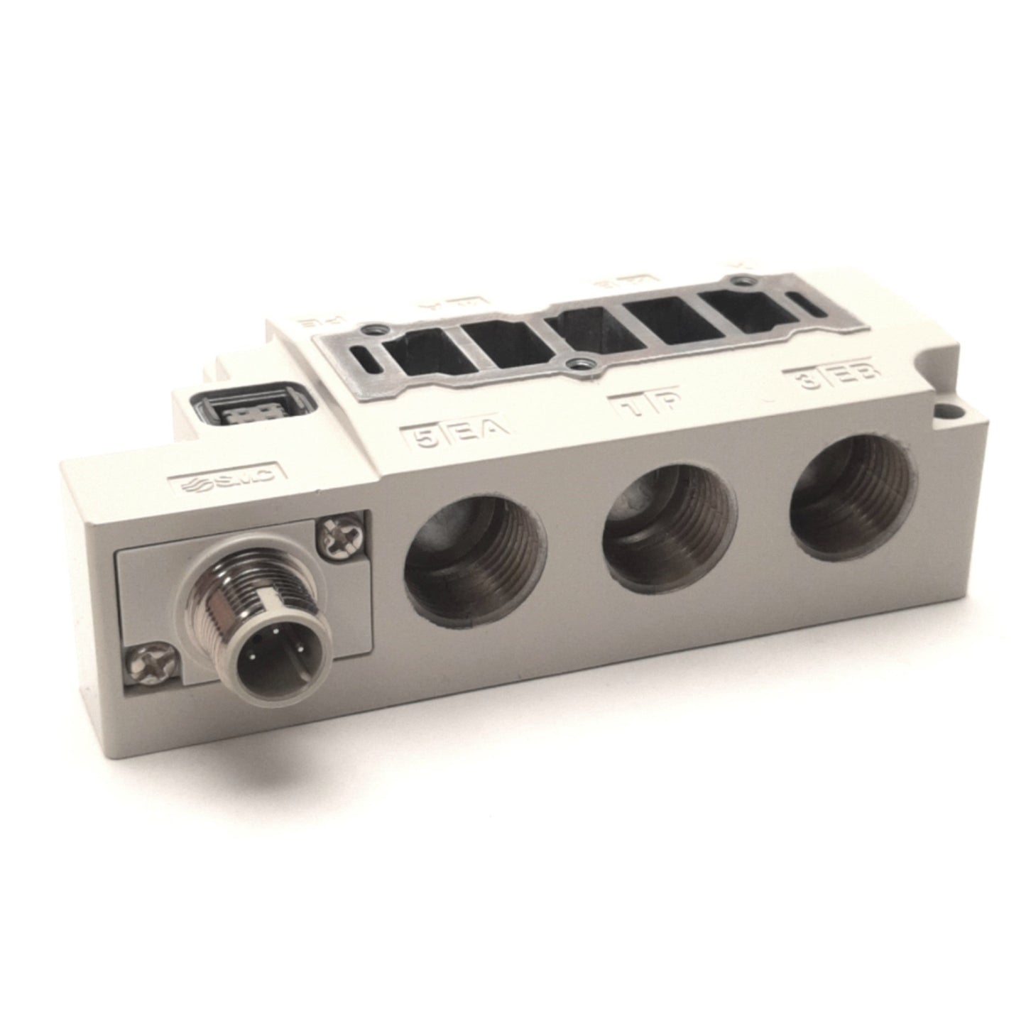 New SMC SY70M-27-1-WO-03 Subplate, for SY5000 MFLD, 3-Pin, Fitting: 3/8" NPT