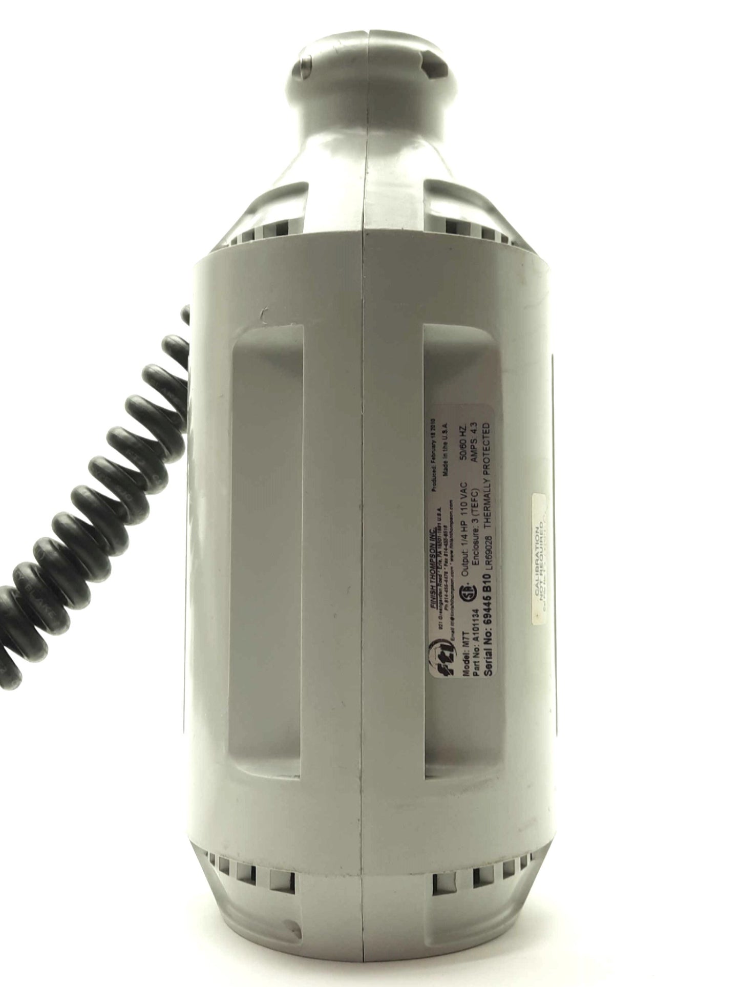 Used Finish Thompson Inc M7T Drum Pump Motor, 1/4HP, 3450RPM, 115VAC 4.3FLA 50/60Hz