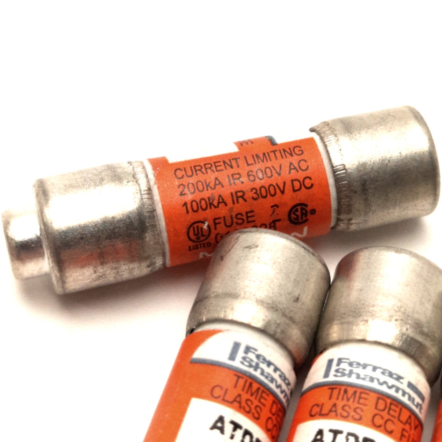 Used Lot of 6 Ferraz Shawmut ATDR15 Time Delay Fuse, Class CC, 15A, 600v AC/300v DC