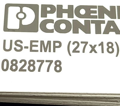 New Lot of 9 Phoenix Contact US-EMP (27X18) Snap-In Marker Sheets, 21 Labels/Sheet