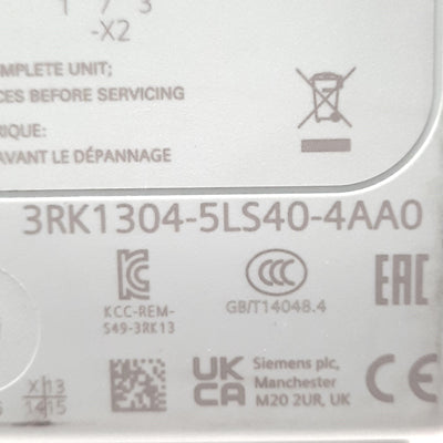 Used Siemens 3RK1304-5LS40-4AA0 DOL Motor Starter 3-Pole, 230/400V AC 1.5-12A 3Ph