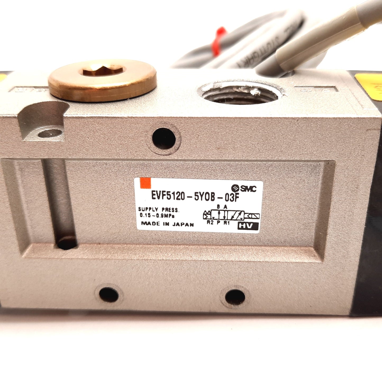 Used SMC EVF5120-5YOB-03F Solenoid Valve, 2-Position 5-Port, 24VDC, 0.15-0.9MPa, G3/8