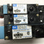 Used Manifold of 3x MAC 92B Series Solenoid Pilot Valves 5-Port 120VAC, 3/8" NPT