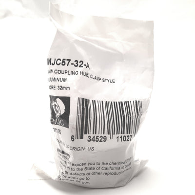 New Ruland MJC57-32-A Coupling Jaw, Screw Clamp, 32mm Bore, 2-1/4" OD, 80mm Length