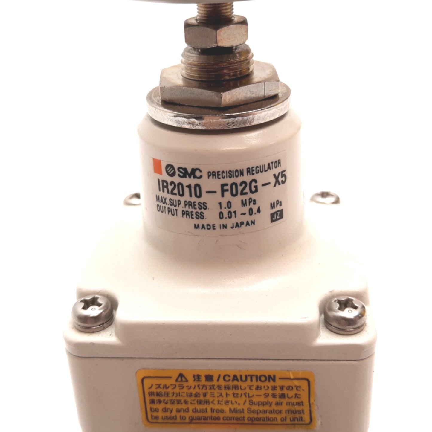 Used SMC IR2010-F02G-X5 Precision Regulator, Supply 1.0MPa, Set 0.01-0.4MPa, 1/4" NPT