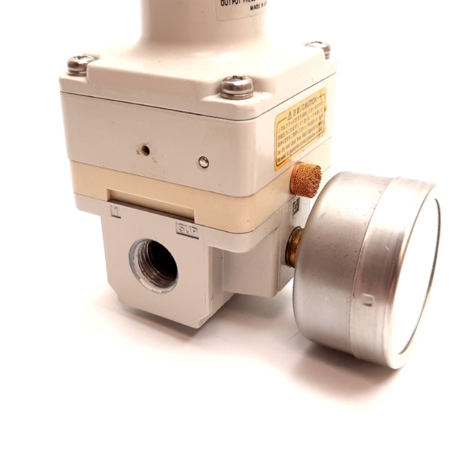 Used SMC IR2010-F02G-X5 Precision Regulator, Supply 1.0MPa, Set 0.01-0.4MPa, 1/4" NPT