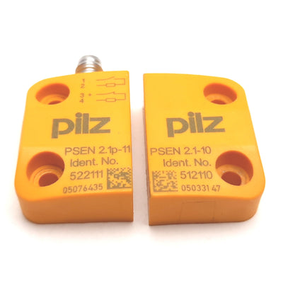 Used Pilz PSEN 2.1p-11 Magnetic Safety Switch W/ PSEN 2.1-10 Actuator, 1x N/O 1x N/C