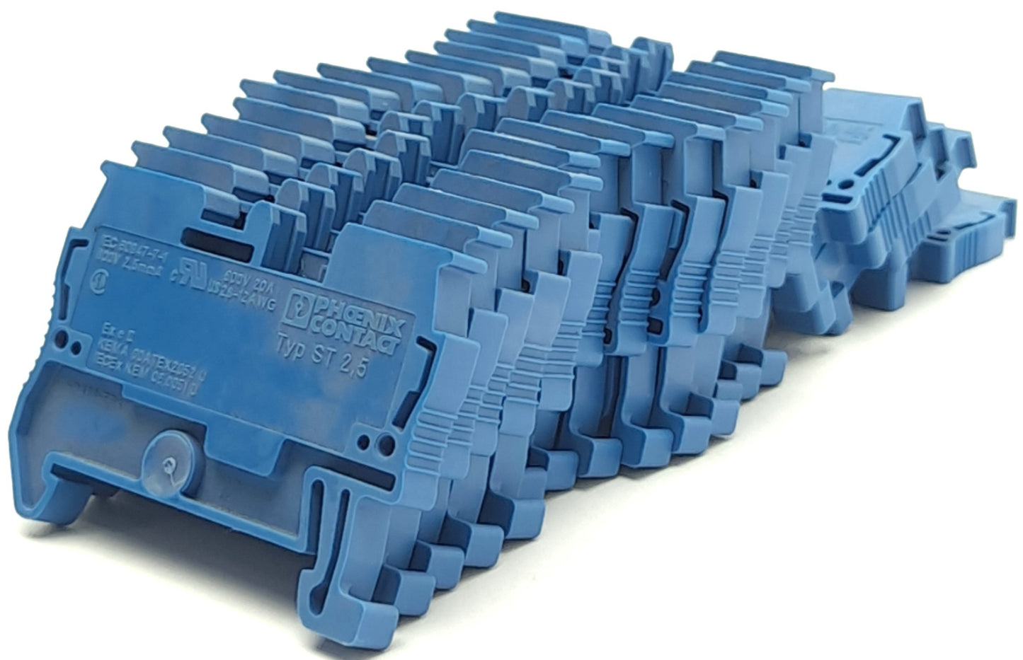 Used Lot of 18 Phoenix Contact STS 2.5 BU 3031225 Terminal Blocks, 24A, 800V, 1-Pole