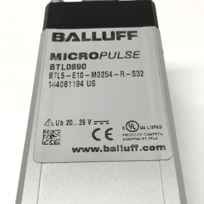 Used Balluff BTL5-E10-M0254-R-S32 Micropulse Linear Position Sensor Transducer 254mm