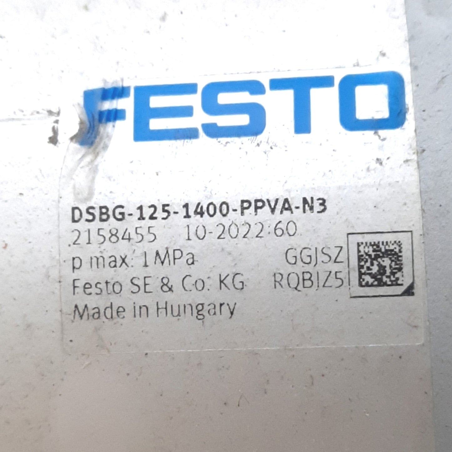 New – Open box Festo DSBG-125-1400-PPVA-N3 Pneumatic Cylinder G1/2", 1400mm Stroke, 125mm Bore