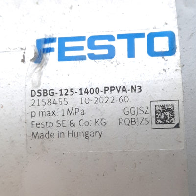 New – Open box Festo DSBG-125-1400-PPVA-N3 Pneumatic Cylinder G1/2", 1400mm Stroke, 125mm Bore