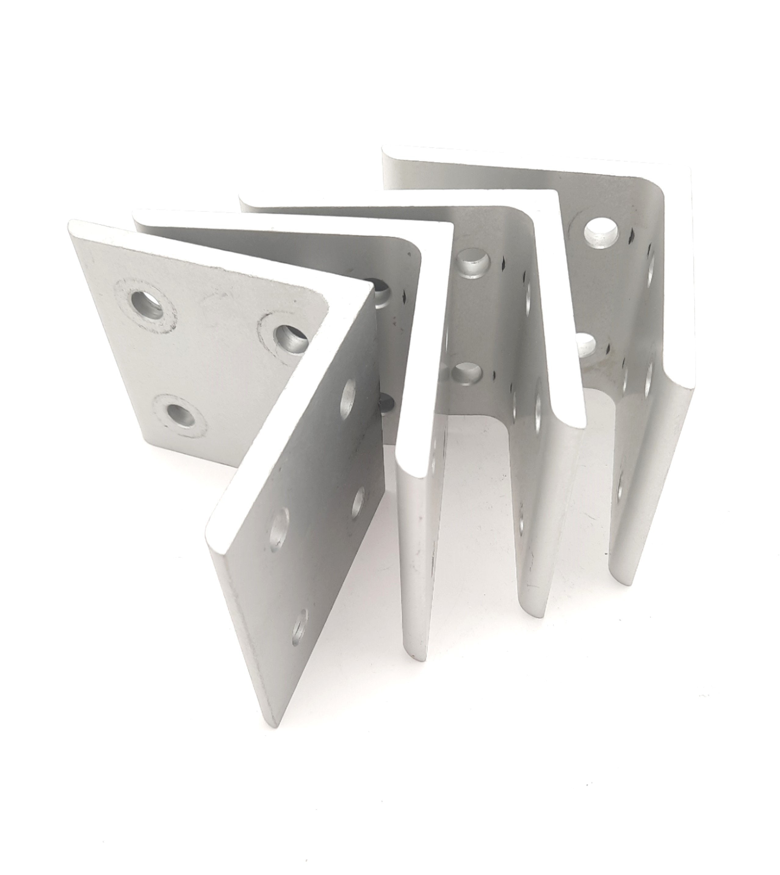 4304 Lot of 4 80/20 4304 Aluminum Inside 90° Corner Brackets, 8-Hole, 15 Se ...