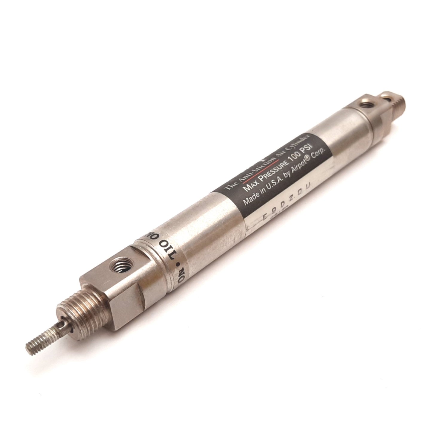 Used Airpel E9D2.0U Low Friction Air Cylinder, Bore: 0.366", Stroke: 2", 10-32