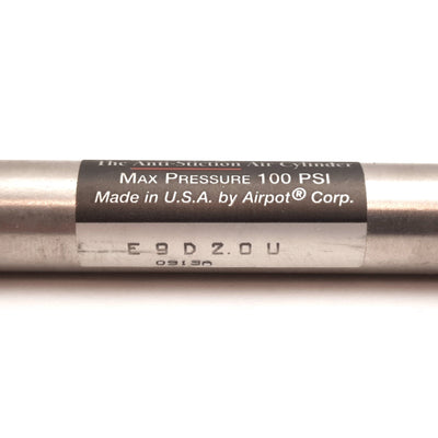 Used Airpel E9D2.0U Low Friction Air Cylinder, Bore: 0.366", Stroke: 2", 10-32