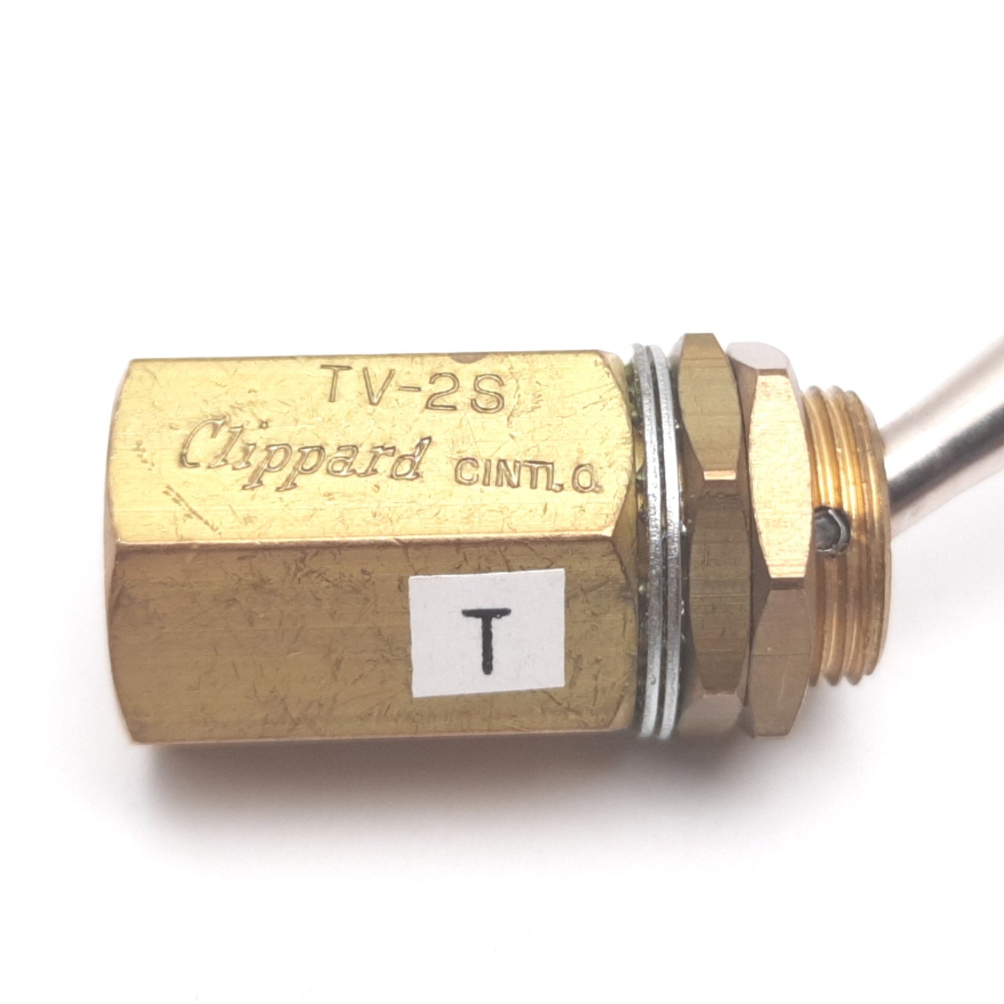 Used Clippard TV-2S Toggle Valve, 2-Position 2-Way N/C, 150psi Max, Ports: 10-32