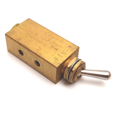 Used Clippard FTV-3 Toggle Valve, 2-Position 3-Port, Pressure: 150psi Max, 10-32