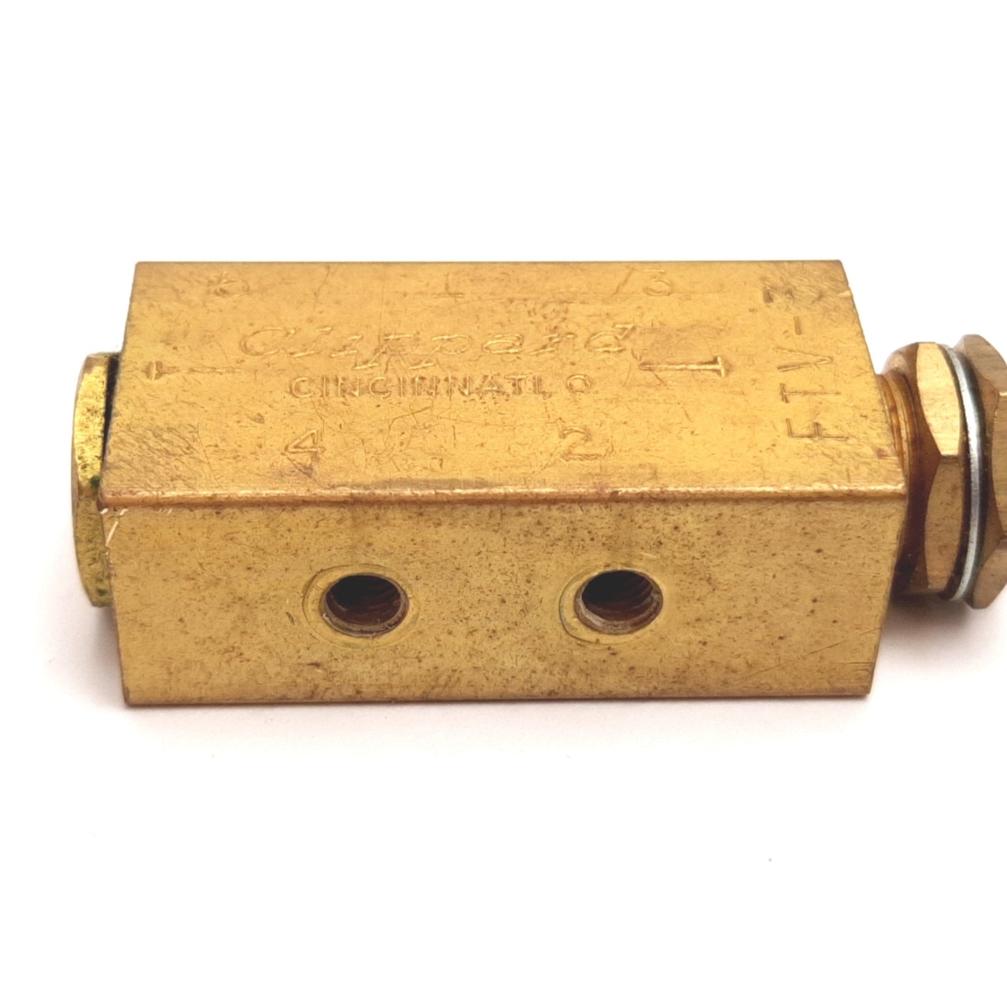 Used Clippard FTV-3 Toggle Valve, 2-Position 3-Port, Pressure: 150psi Max, 10-32