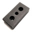 New – Open box Lot of 2 80/20 40-2130-Black 3-Hole Center Tap Base Plate, M10/M8, 40x80mm
