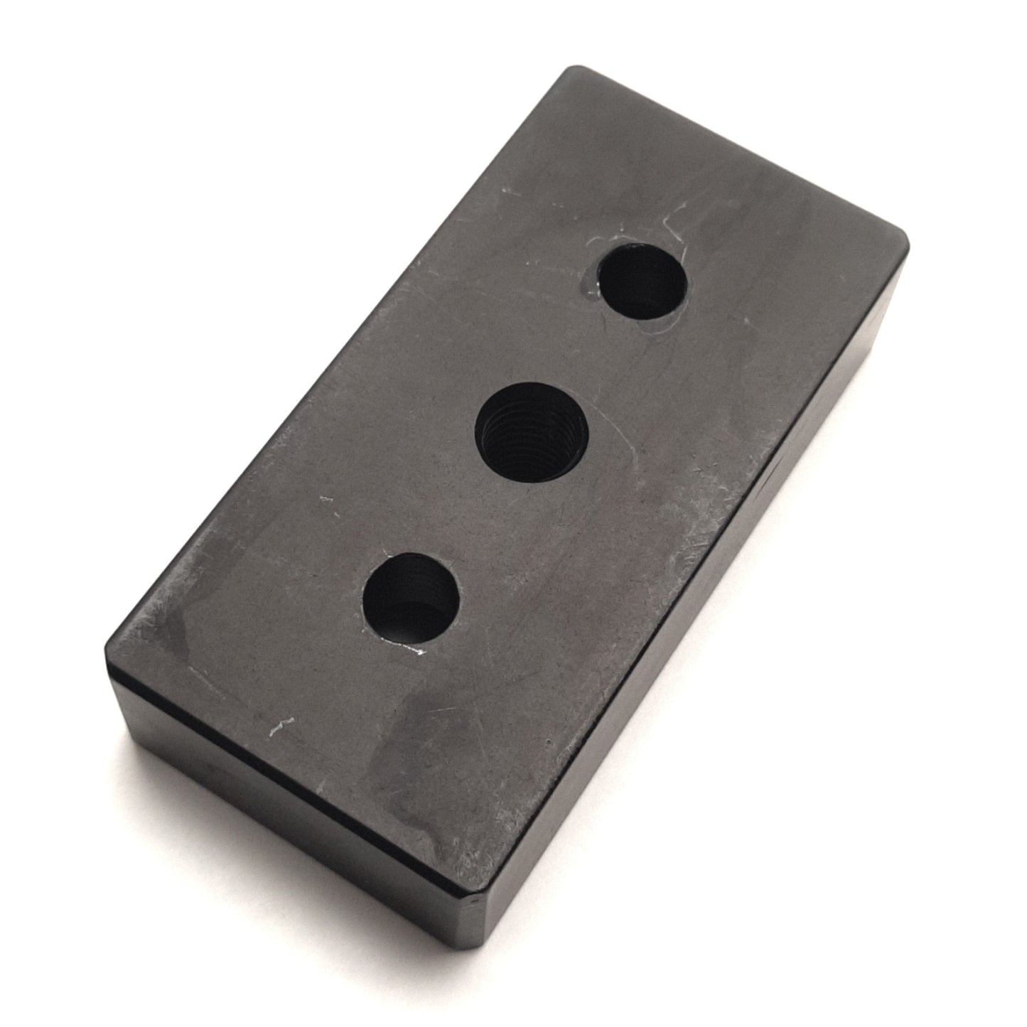 New – Open box Lot of 2 80/20 40-2130-Black 3-Hole Center Tap Base Plate, M10/M8, 40x80mm