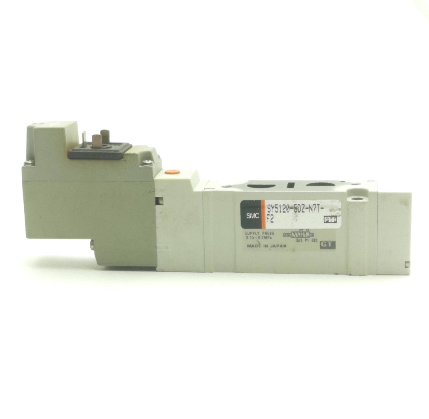 Used SMC SY5120-5DZ-N7T-F2 Solenoid Valve, 2-Position 5-Port, 24VDC Coil, 0.15-0.7MPa