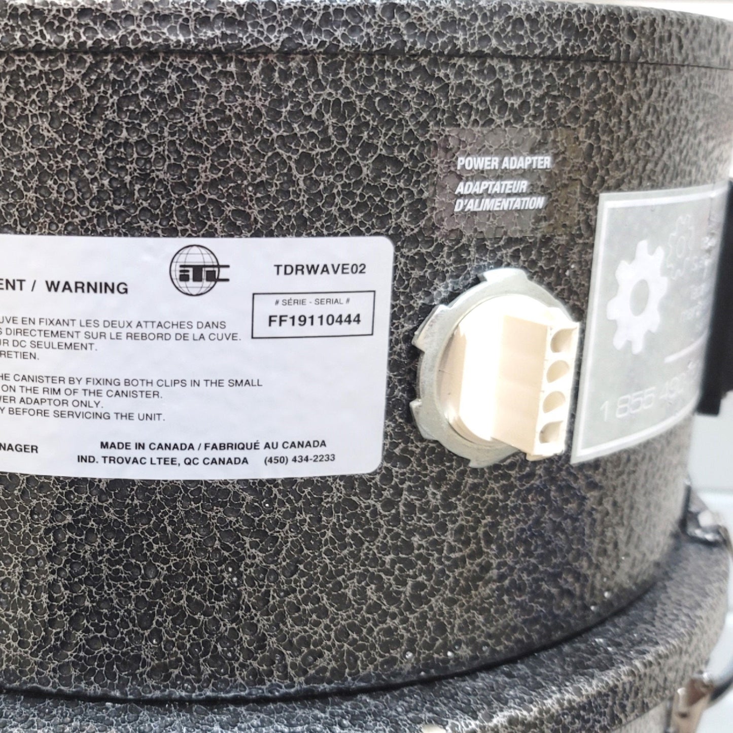 Used Trovac CycloVac TDRWAVE02 Wave Central Vacuum Collector 6.1 Gallon Capacity