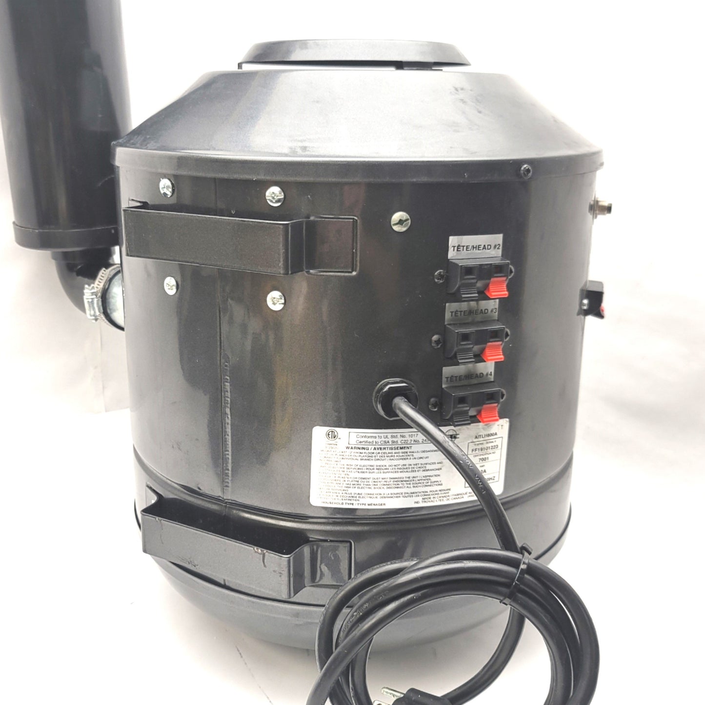 Used Trovac AITLH800A HD800 Heavy Duty Central Vacuum Motor Unit, 115CFM, 120VAC 13A