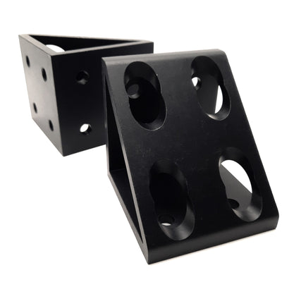 New – Open box Lot of 2 80/20 4338-Black Gusseted Inside Corner Bracket 8-Hole, 15 Series