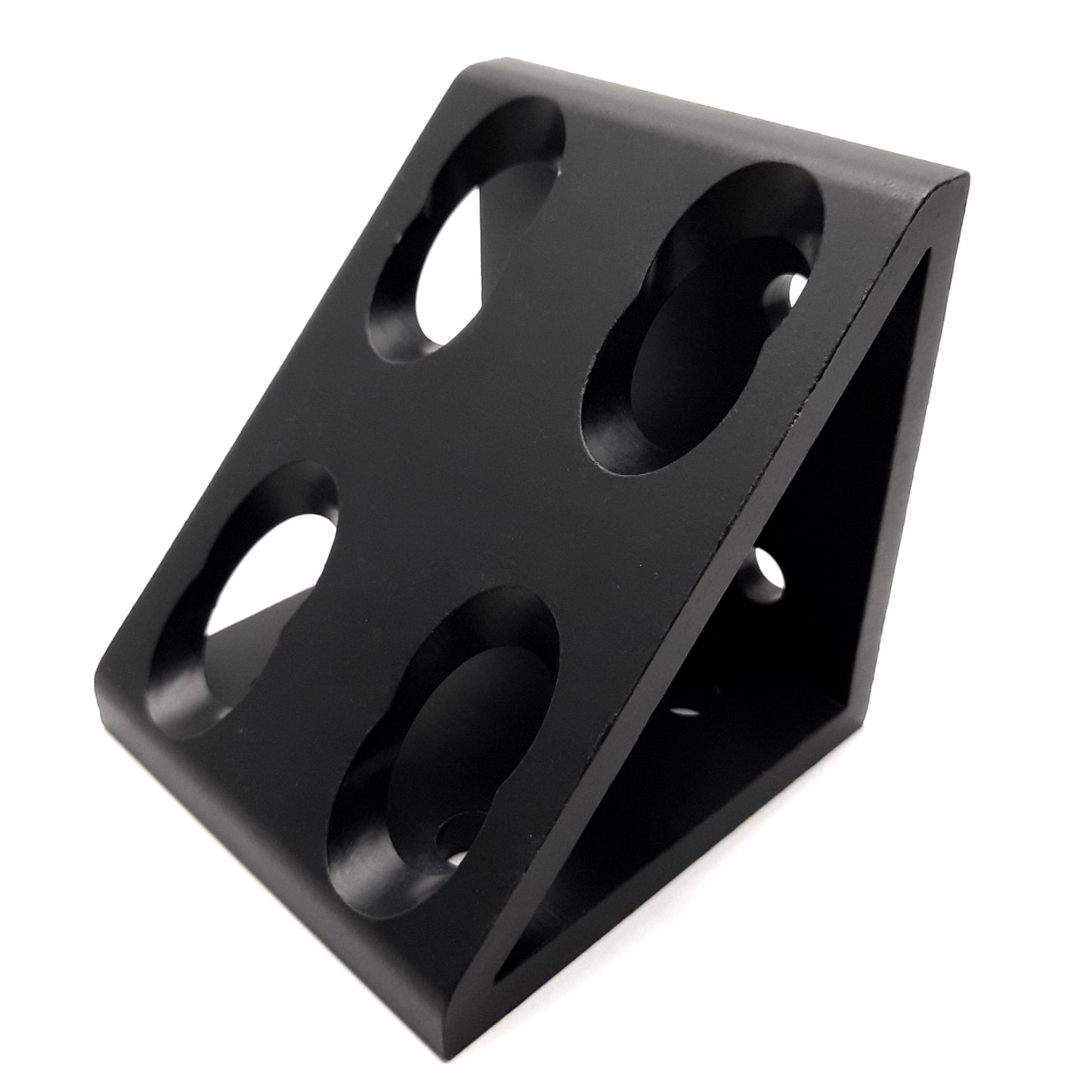 New – Open box Lot of 2 80/20 4338-Black Gusseted Inside Corner Bracket 8-Hole, 15 Series
