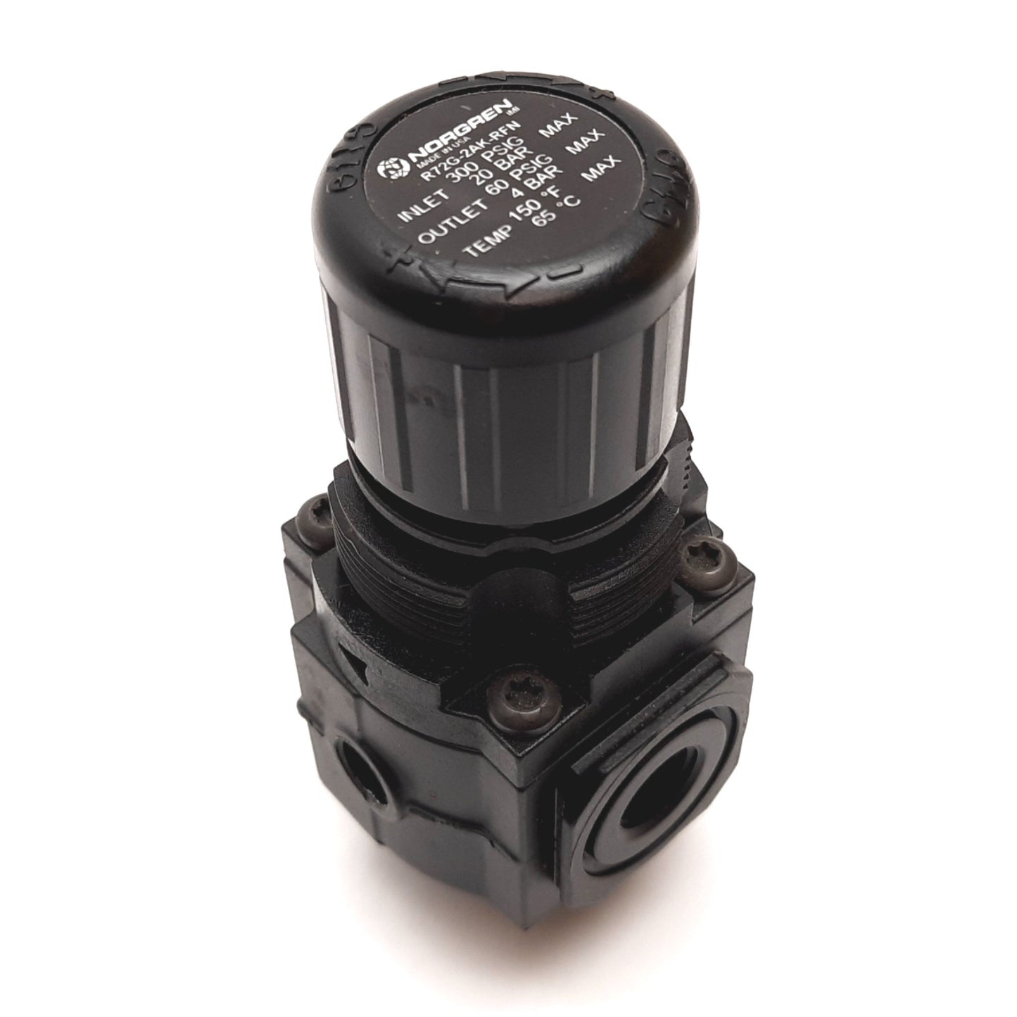 Used Norgren R72G-2AK-RFN Pneumatic Regulator, In 300psi Max, Out 60psi Max, 1/4" NPT