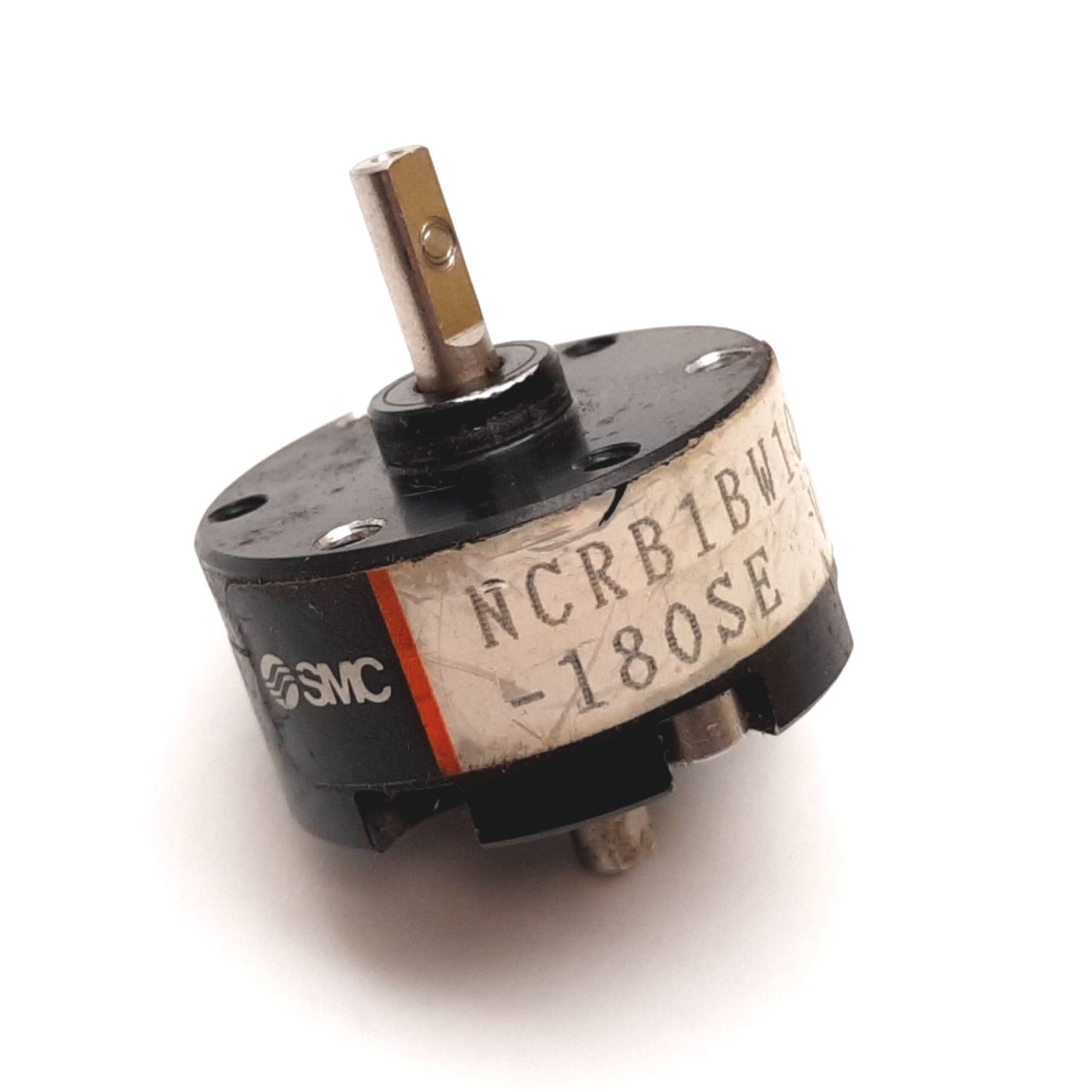 Used SMC NCRB1BW10-180SE Rotary Actuator, Bore: 10mm, Rotation: 180°, Ports: M3