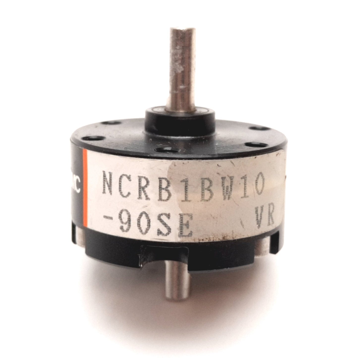 Used SMC NCRB1BW10-90SE Rotary Actuator, Bore: 10mm, Rotation: 90°, Ports: M3
