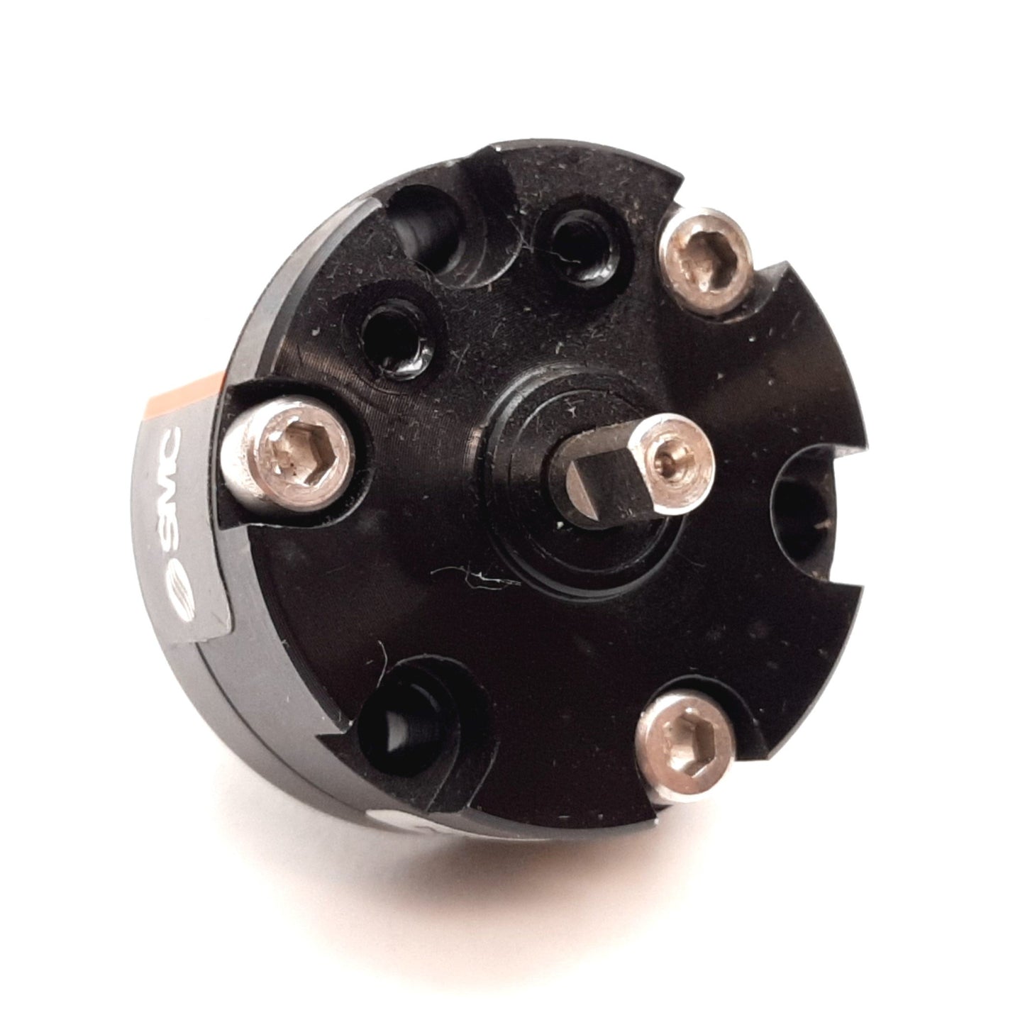 Used SMC NCRB1BW10-90SE Rotary Actuator, Bore: 10mm, Rotation: 90°, Ports: M3