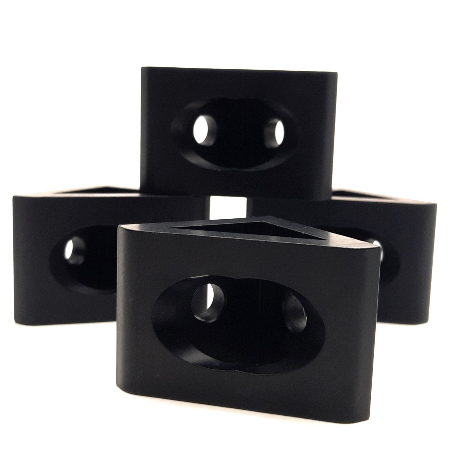 New – Open box Lot of 4 80/20 40-4332-Black Gusseted Inside Corner Bracket 20mm Bore