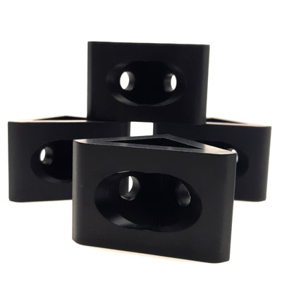 New – Open box Lot of 4 80/20 40-4332-Black Gusseted Inside Corner Bracket 20mm Bore