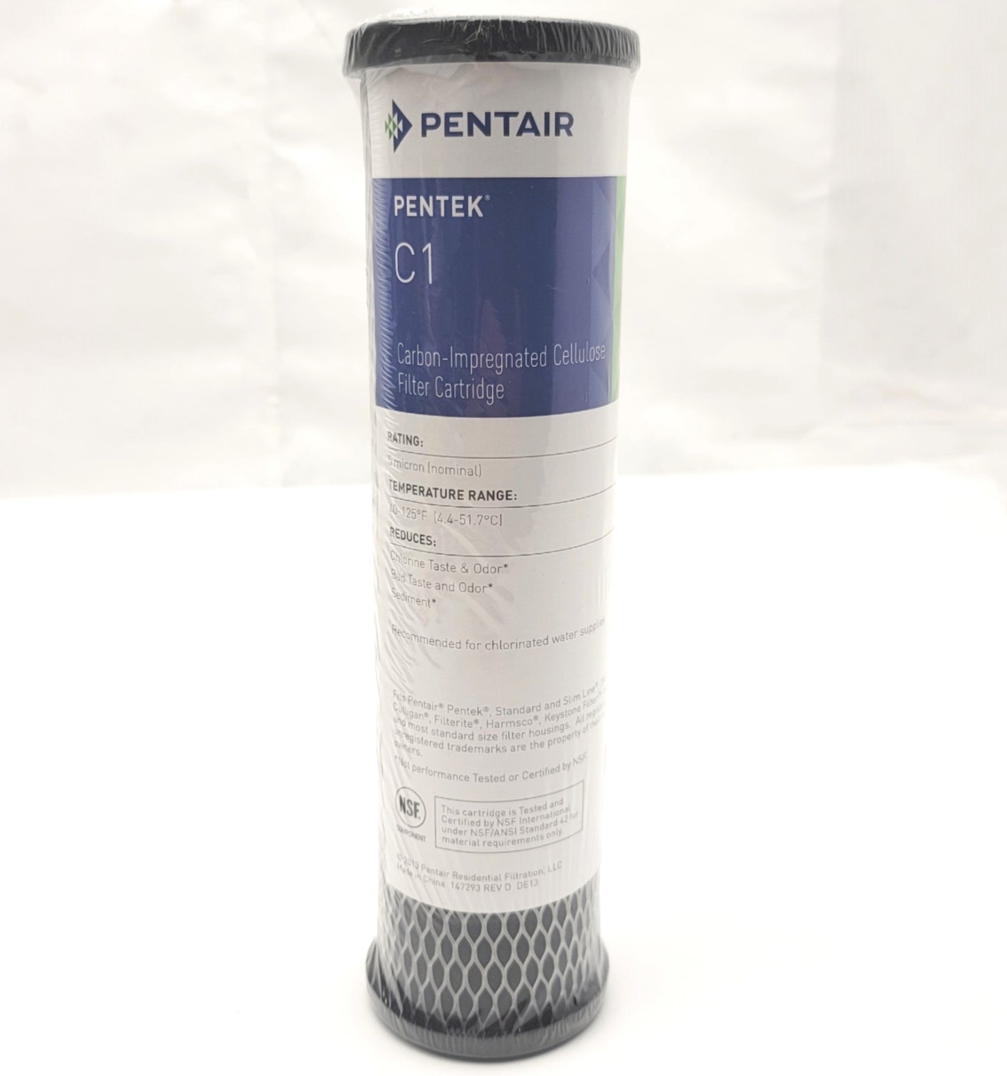 Used Lot Of 2 Pentair Pentek C1 Carbon Impregnated Filter Cartridges 5µ 2.88" x 9.75"