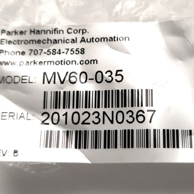 New Parker MV60-035 Motor Mounting Kit for PV Series Gearboxes, For Frame Size 60/23