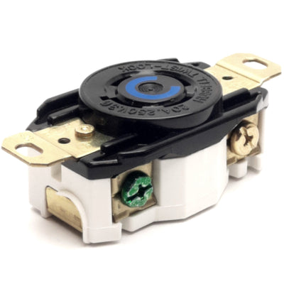 New – Open box Hubbell HBL2510 Twist-Lock Receptacle, 20 Amps, 250 VAC, Grounding, Screw Term