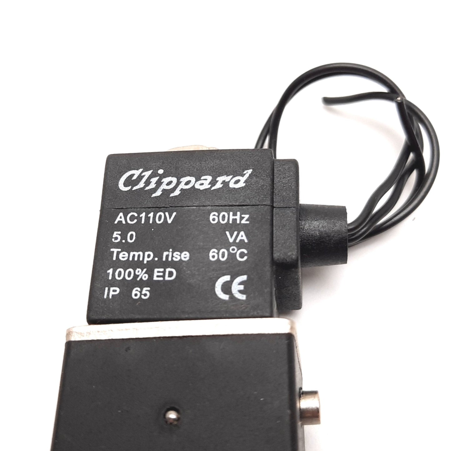 Used Clippard MME-41NES Solenoid Valve, 2-Position 5-Port, 110VAC, 20-125psi, 10-32