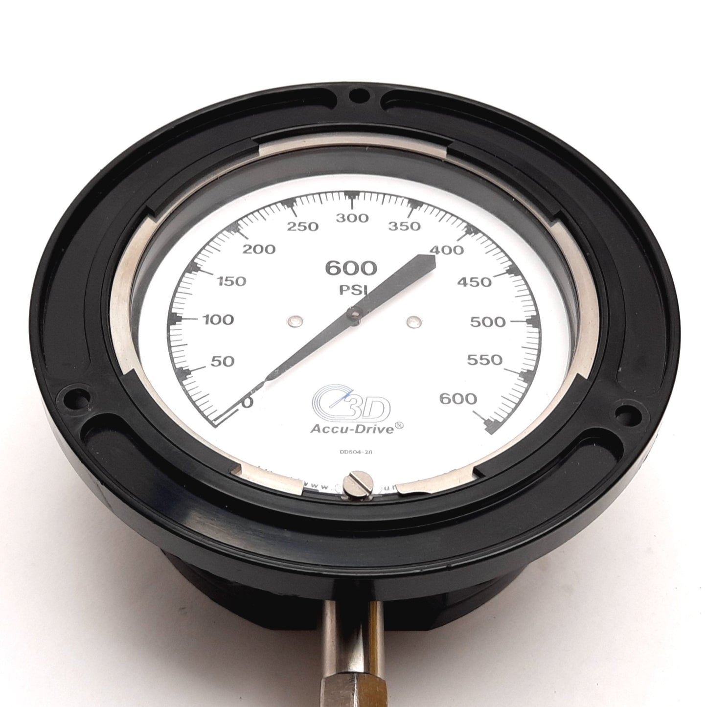 Used 3D Instruments 25504-28B11 Pressure Gauge, Scale: 0-600psi, Connection: 1/4" NPT