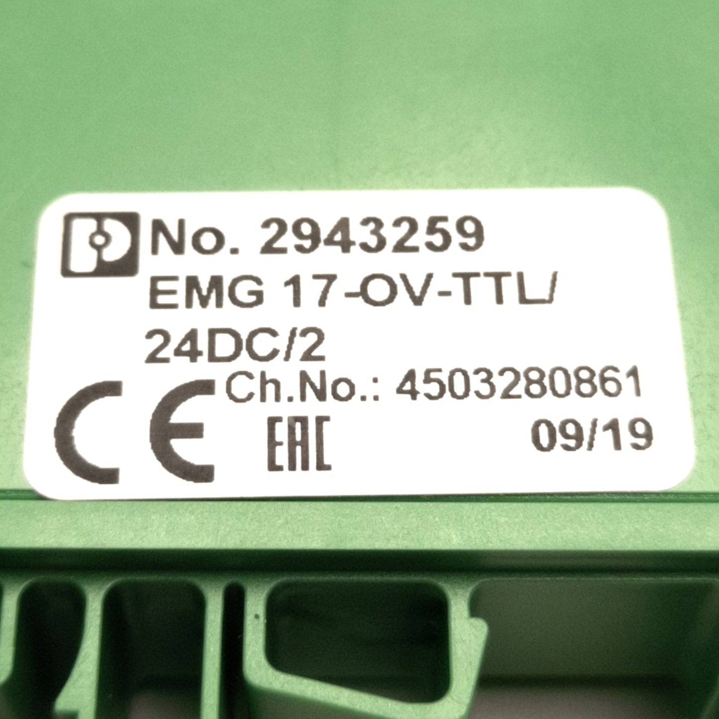 Used Phoenix Contact EMG 17-OV-TTL/24DC/2 Relay 5v DC TTL Input, 24v DC Output, N.O.