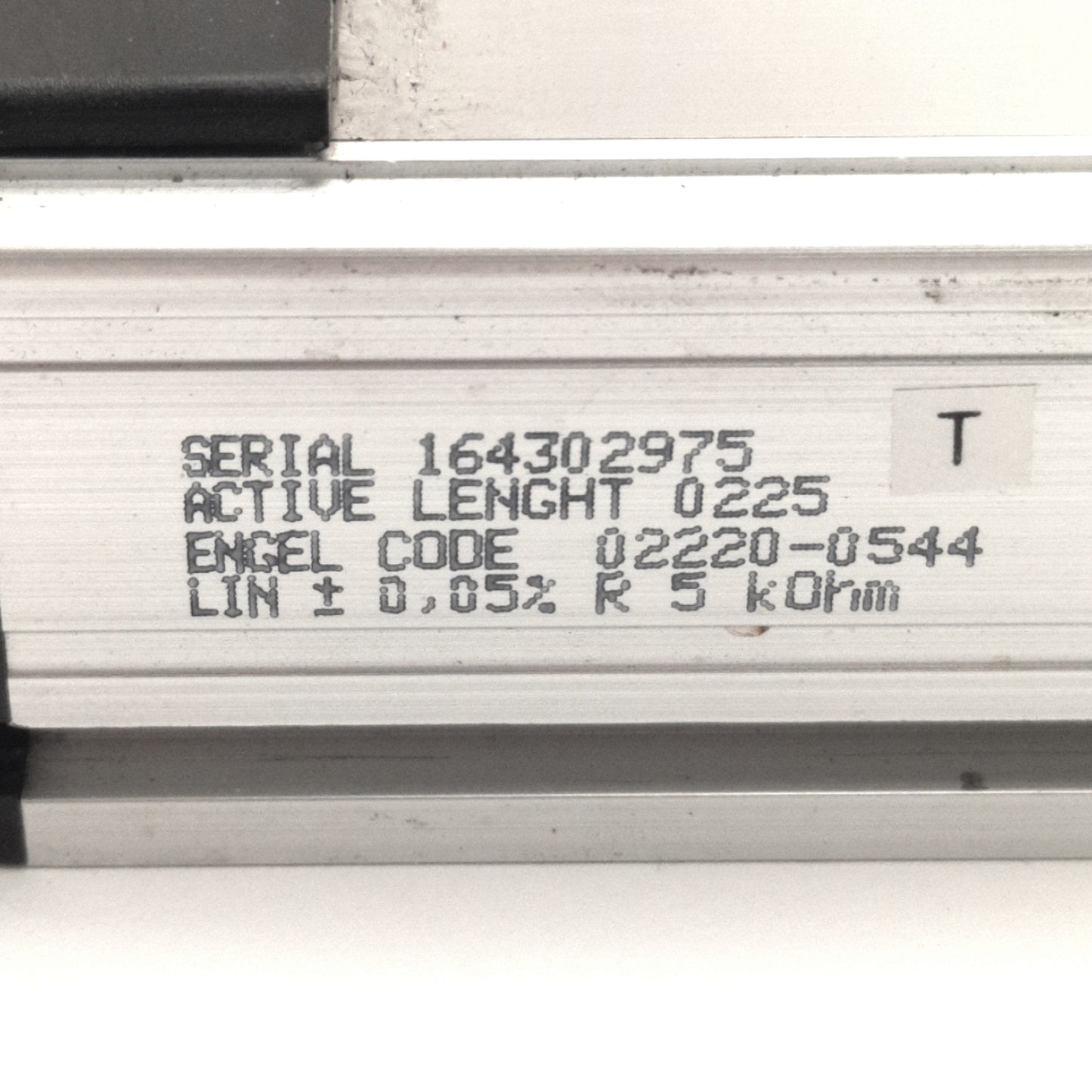 Used Engel 0220-0544 Pneumatic Transducer 225mm Active Length 8.86", M5 x 0.8 Thread