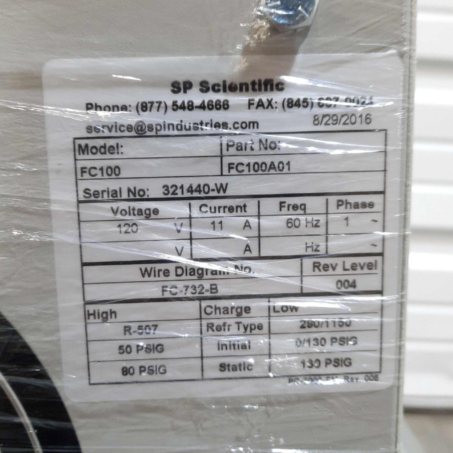 New SP Scientific FC100 FTS Flexi-Cool Immersion Cooler P2 Probe -100°C RS232 120VAC