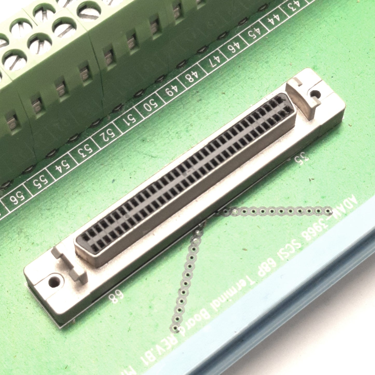 Used Advantech ADAM-3968 Breakout Board Interface, 68-Pin SCSI to Screw Terminals