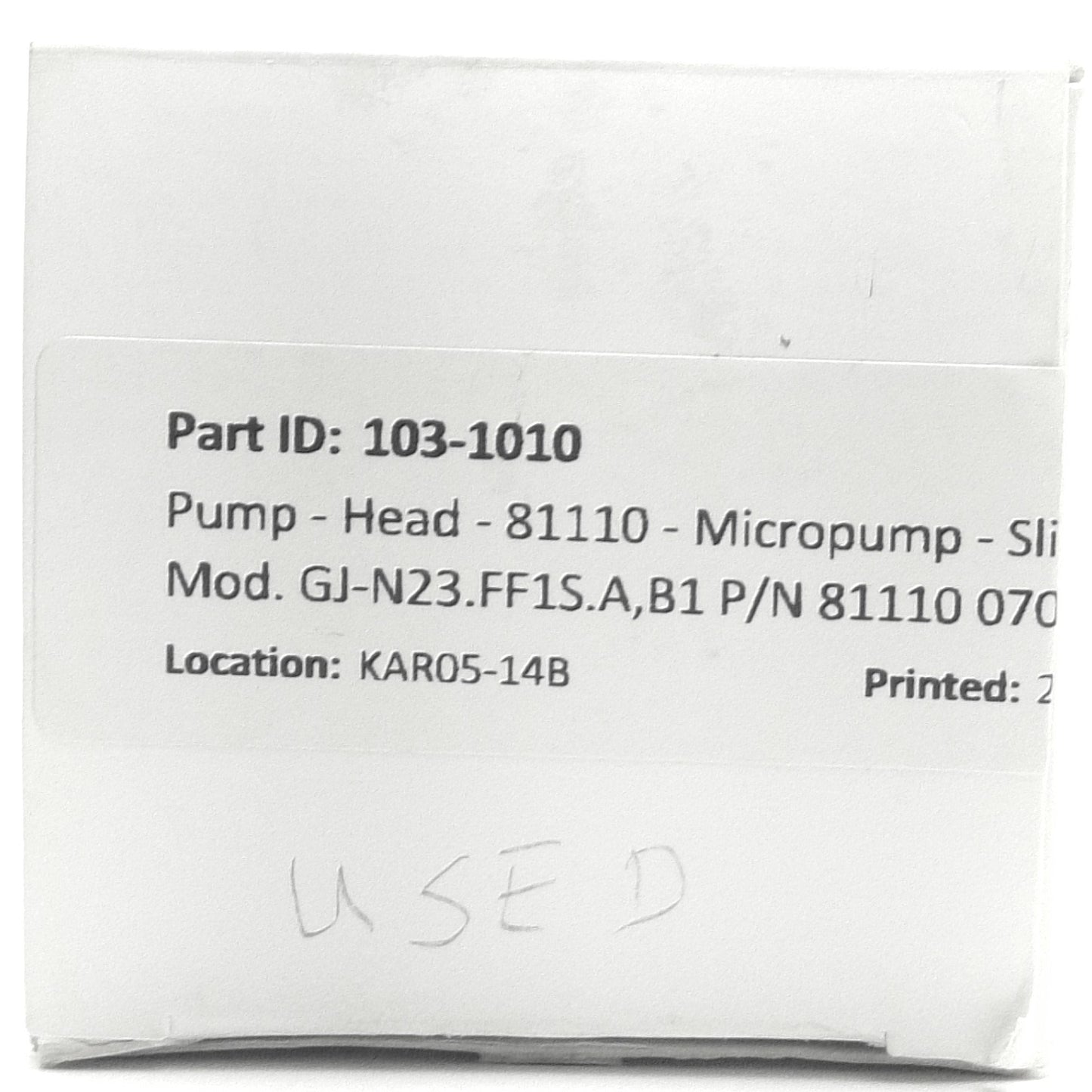 New – Open box MicroPump 81110 Magnetic Drive Gear Pump Head, GJ Series, 5500 RPM, 1/8" NPT