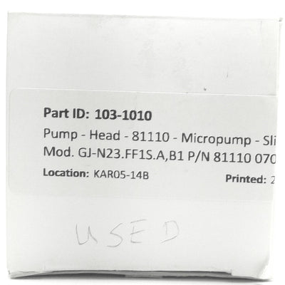New – Open box MicroPump 81110 Magnetic Drive Gear Pump Head, GJ Series, 5500 RPM, 1/8" NPT