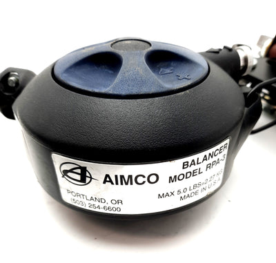 Used Aimco RPA-3 Tool Balancer Retractor Max 5Lbs 5 Ft Nylon Cable