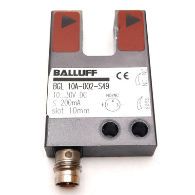 Used Balluff BGL 10A-002-S49 Photoelectric Fork Sensor Thru-Beam 10mm Slot 24VDC NPN