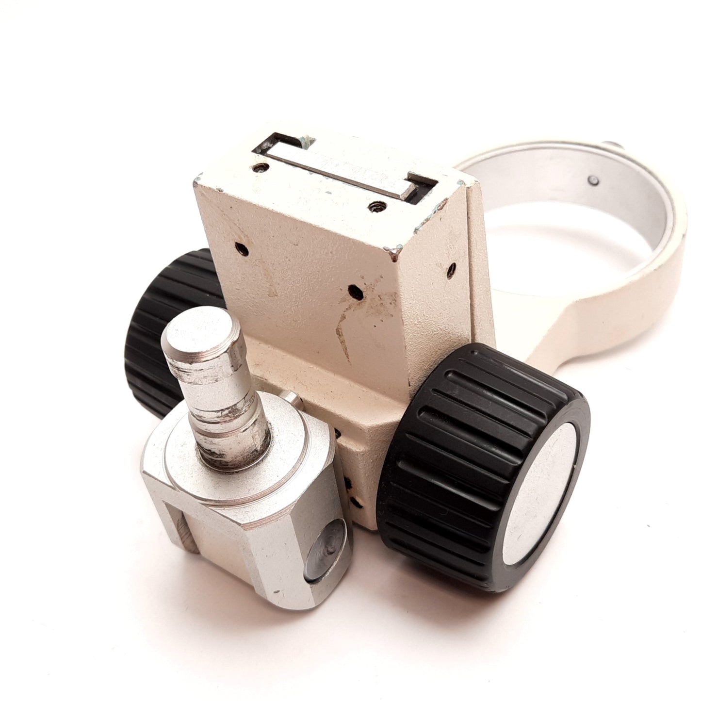 Used Adjustable Stereo-Microscope Focus Arm Mount, Travel: 2" , 3in / 76mm ID